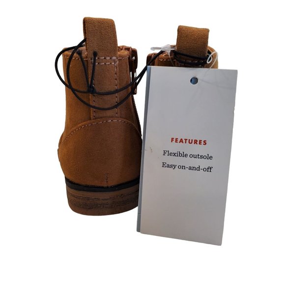 Cat & Jack Brown Boots Toddler Tan Boots Ankle Boots Slip on Boots - Picture 8 of 10